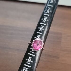 Elegant Pink Gemstone Ring Silver Syerling